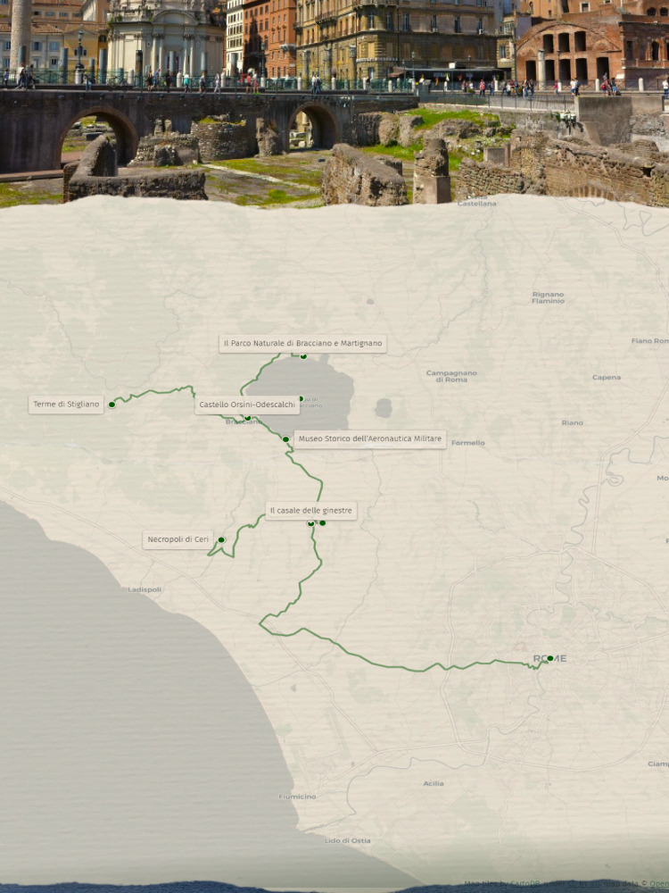Paesaggi nei dintorni del Casale delle Ginestre e del lago di Bracciano
